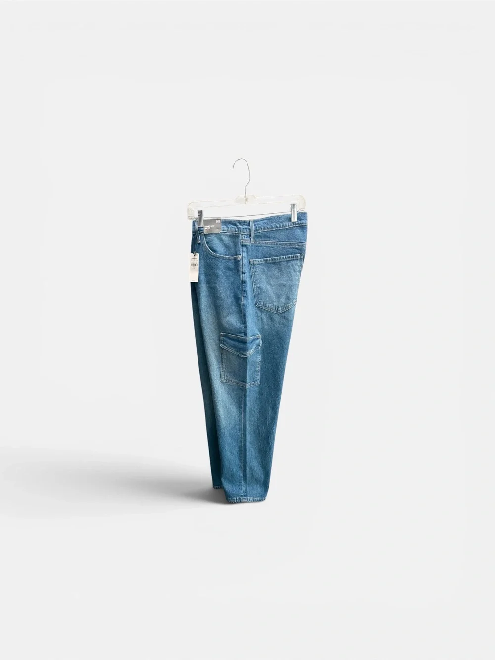 New Expess High Rise Straight Ankle Cargo Jeans Womens sz 14 34x27